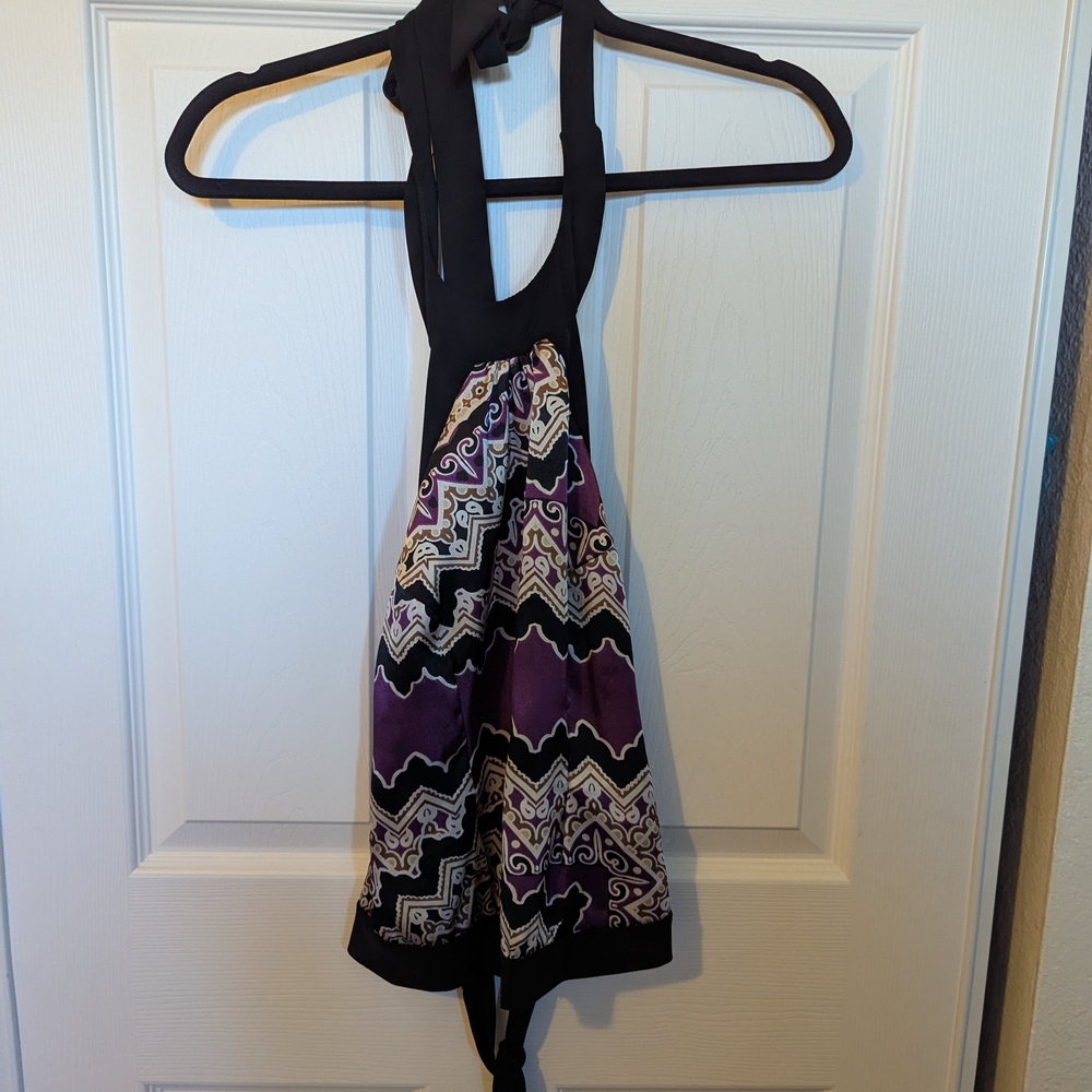 Purple and Black Halter Top